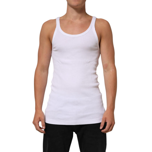 Dolce & Gabbana White Sleeveless Round Neck Tank Top T-shirt Dolce & Gabbana