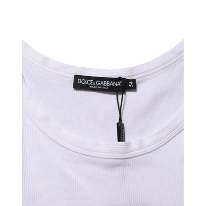 Dolce & Gabbana White Sleeveless Round Neck Tank Top T-shirt