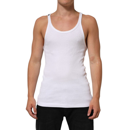 Dolce & Gabbana White Sleeveless Round Neck Tank Top T-shirt Dolce & Gabbana
