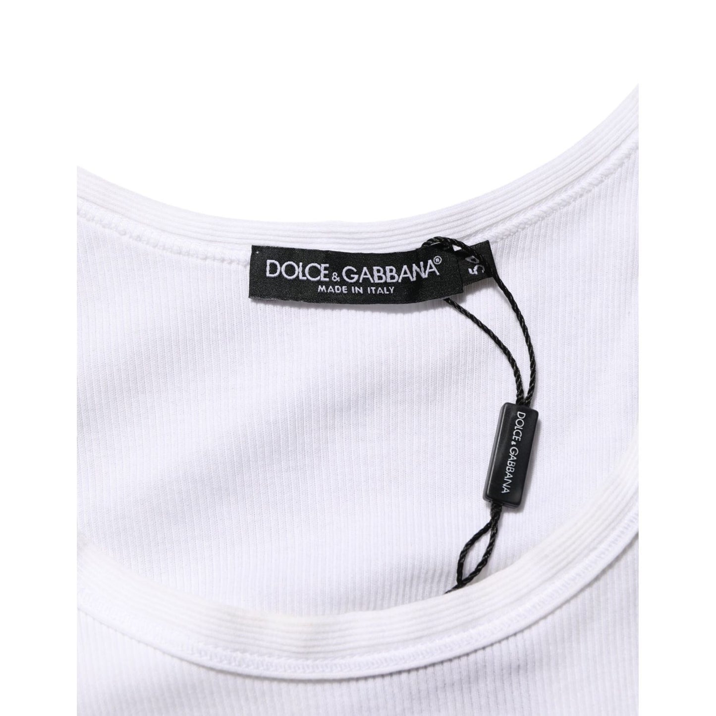 Dolce & Gabbana White Sleeveless Round Neck Tank Top T-shirt