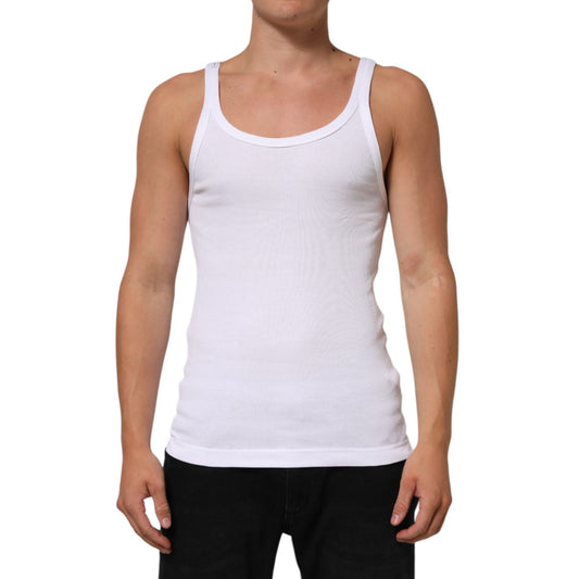 Dolce & Gabbana White Sleeveless Round Neck Tank Top T-shirt Dolce & Gabbana