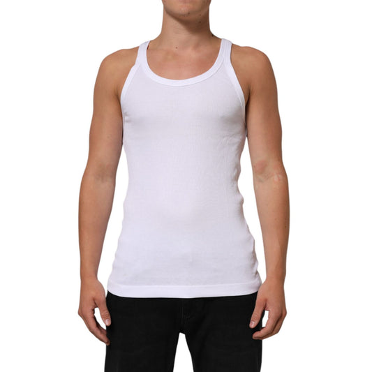 Dolce & Gabbana White Sleeveless Round Neck Tank Top T-shirt Dolce & Gabbana