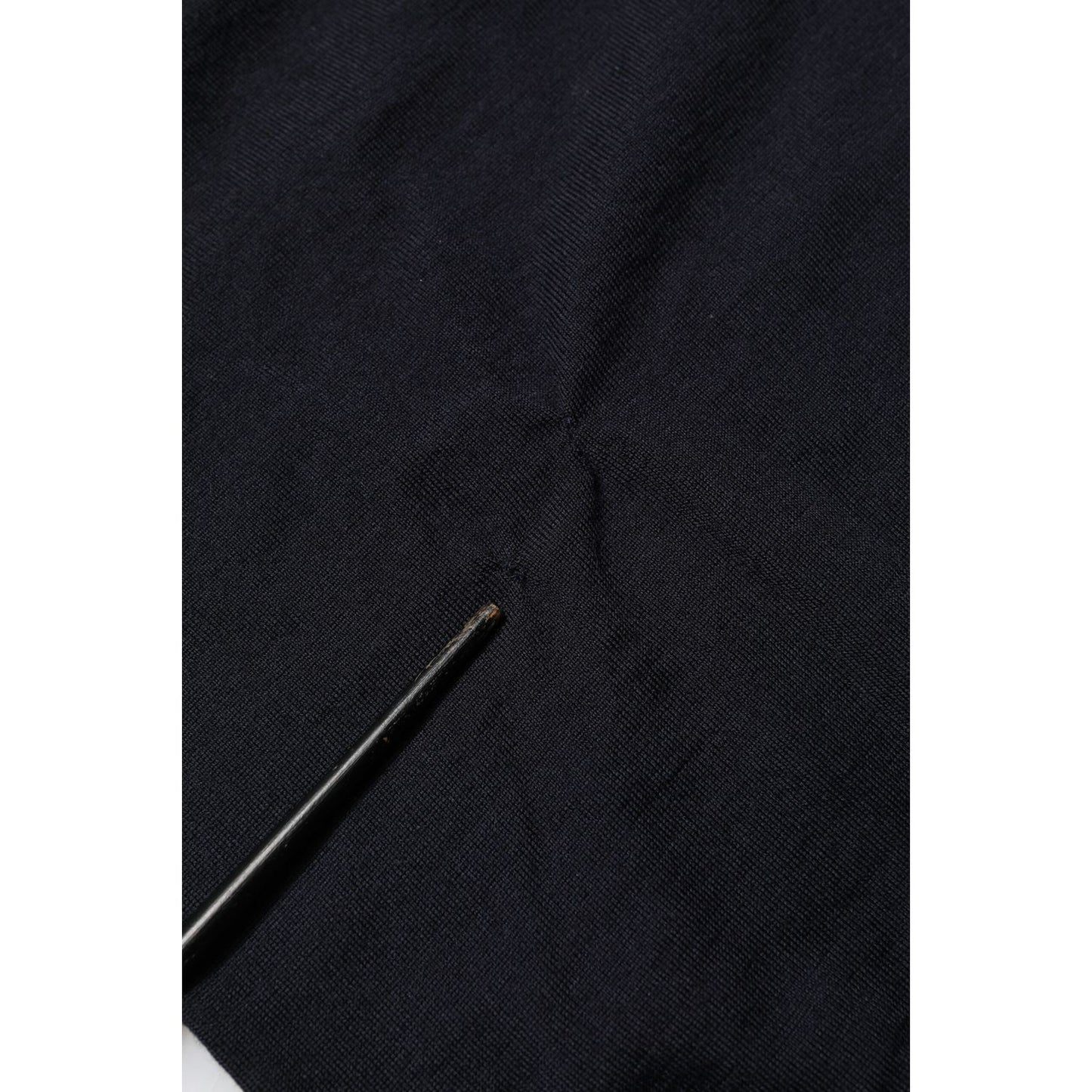 Dolce & Gabbana Black Cashmere Knit V-Neck Pullover Sweater