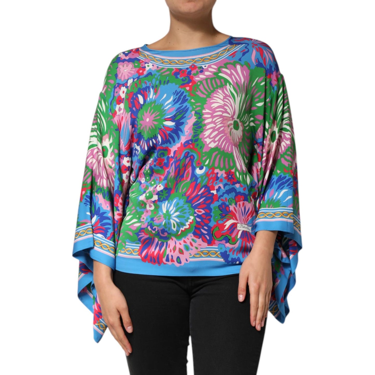Dolce & Gabbana Multicolor Floral Printed Tunic Blouse Top