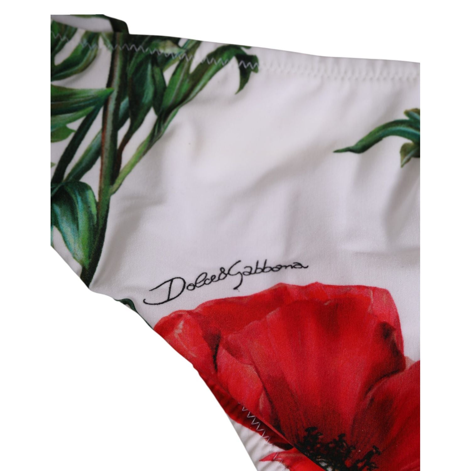 Dolce & Gabbana White Floral Swimsuit 2 Piece Top Bottom Swimwear