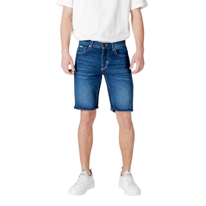 Antony Morato Blue Cotton Bermuda Shorts Antony Morato