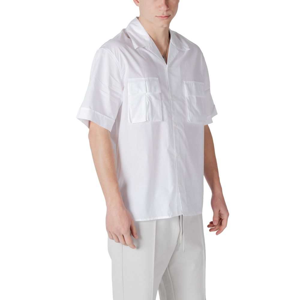 Antony Morato White Lyocell Shortsleeve Shirt Antony Morato