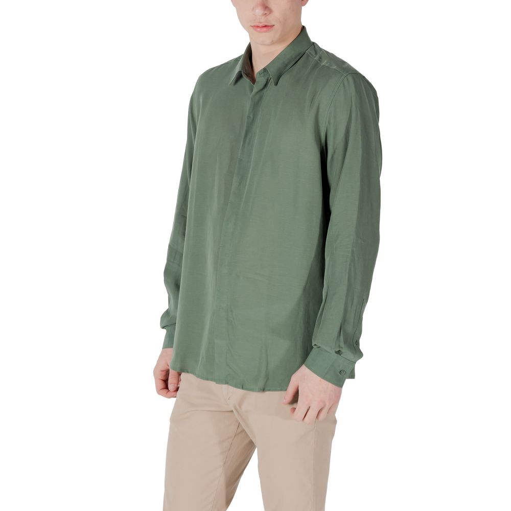 Antony Morato Green Lyocell Shirt Antony Morato