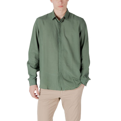 Antony Morato Green Lyocell Shirt Antony Morato