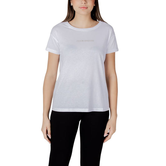 Armani Exchange White Cotton T-Shirt Armani Exchange