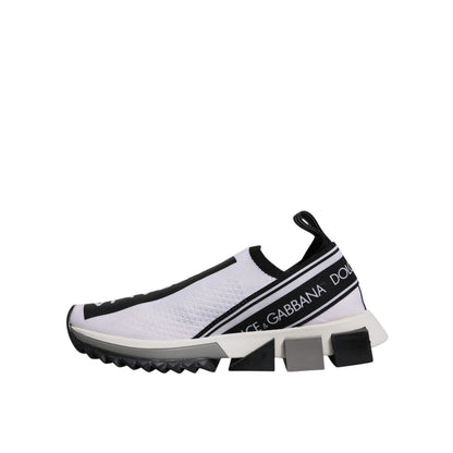 Dolce & Gabbana Black White Slip On Sorrento Sneakers Shoes