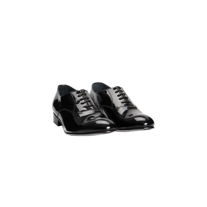 Roberto Pepe Luxury Black Leather Men Shoe