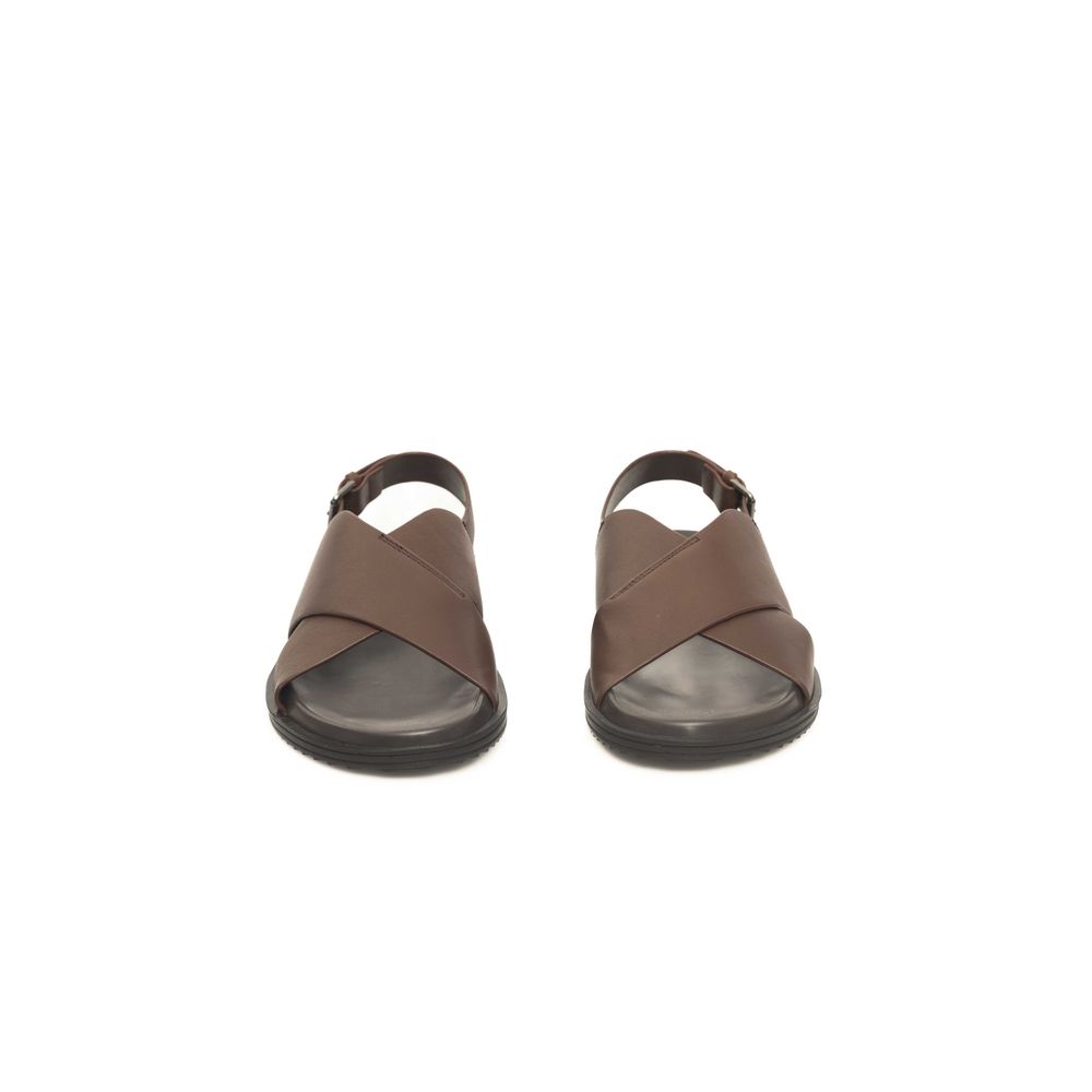 Cerruti 1881 Brown Cowhide Men Sandal Cerruti 1881