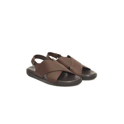 Cerruti 1881 Brown Cowhide Men Sandal Cerruti 1881