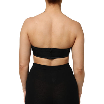 Dolce & Gabbana Black Nylon Blend Bandeau Strapless Tube Top