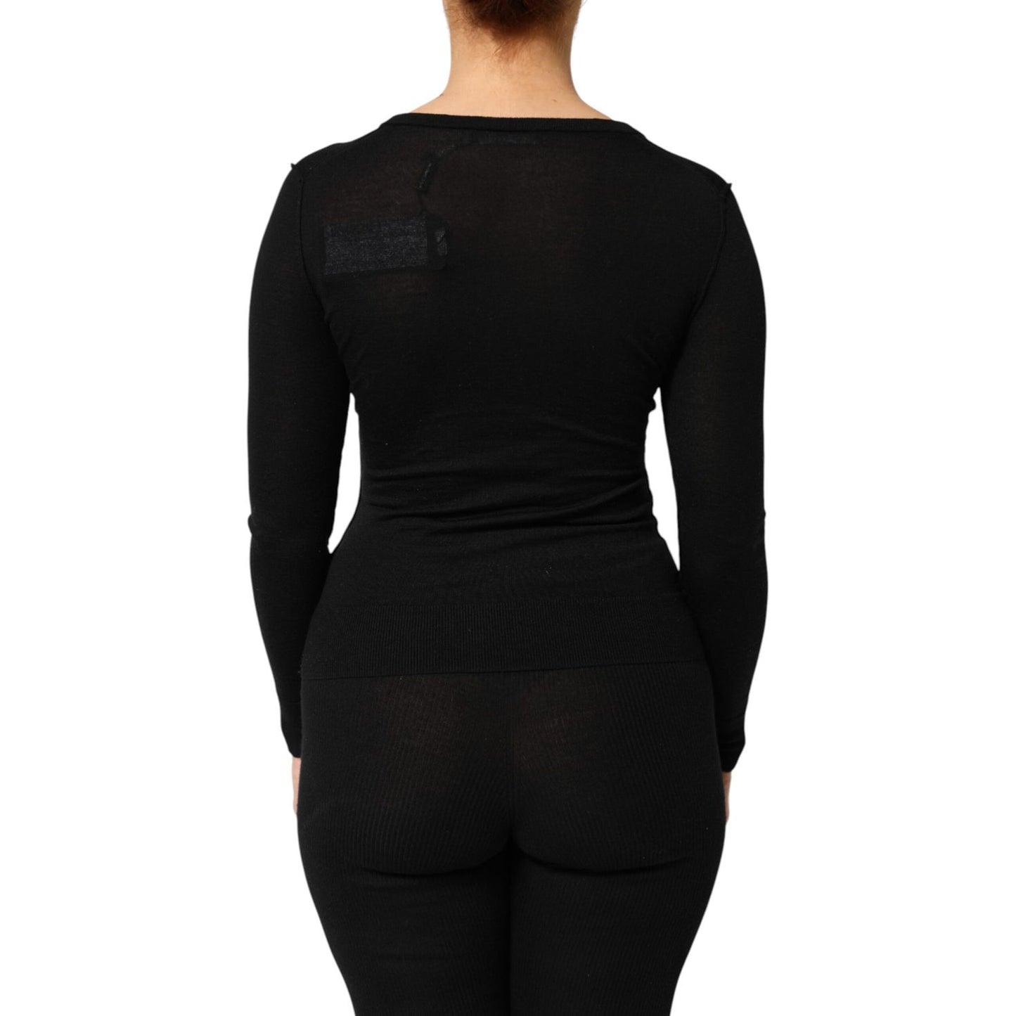 Dolce & Gabbana Black Virgin Wool Buttoned Cardigan Sweater