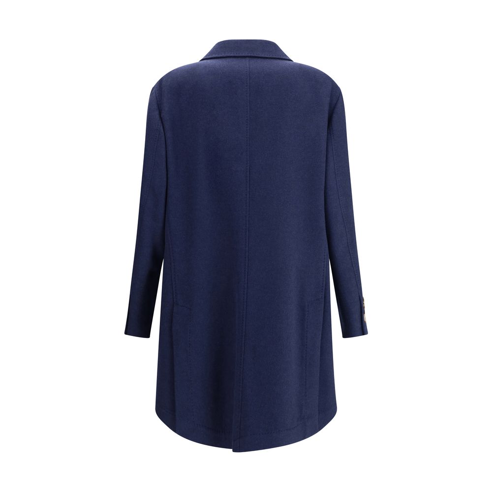 Brunello Cucinelli Blue Cashmere Coat