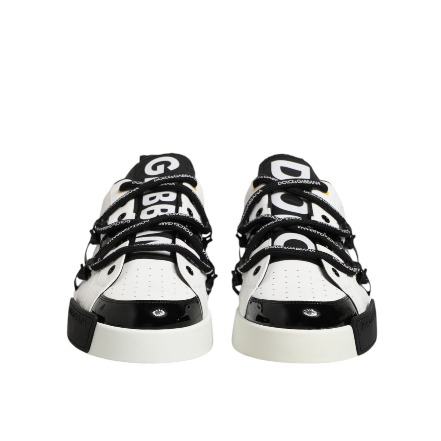 Dolce & Gabbana White Leather Logo Portofino Sneakers Shoes