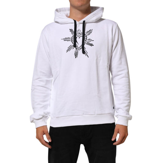 Dolce & Gabbana White Sacred Heart Hooded Sweatshirt Sweater Dolce & Gabbana