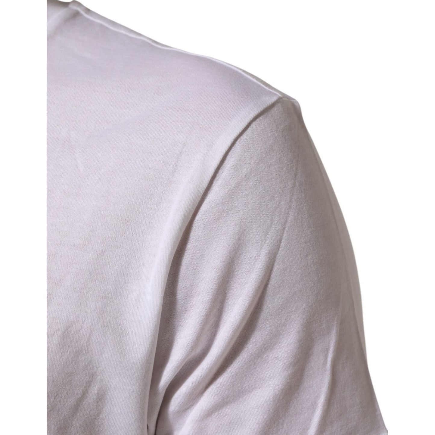 Dolce & Gabbana White Logo Print Cotton Crew Neck T-shirt Dolce & Gabbana