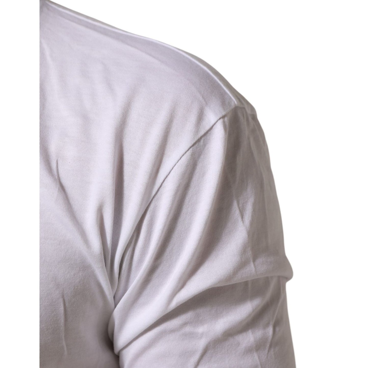 Dolce & Gabbana White Cotton Crown King Embroidery T-shirt Dolce & Gabbana