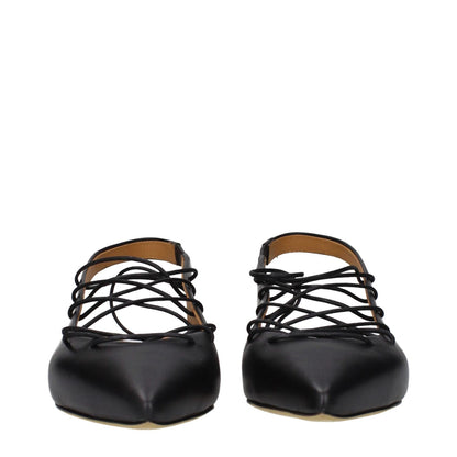 Moschino Black Leather Flats