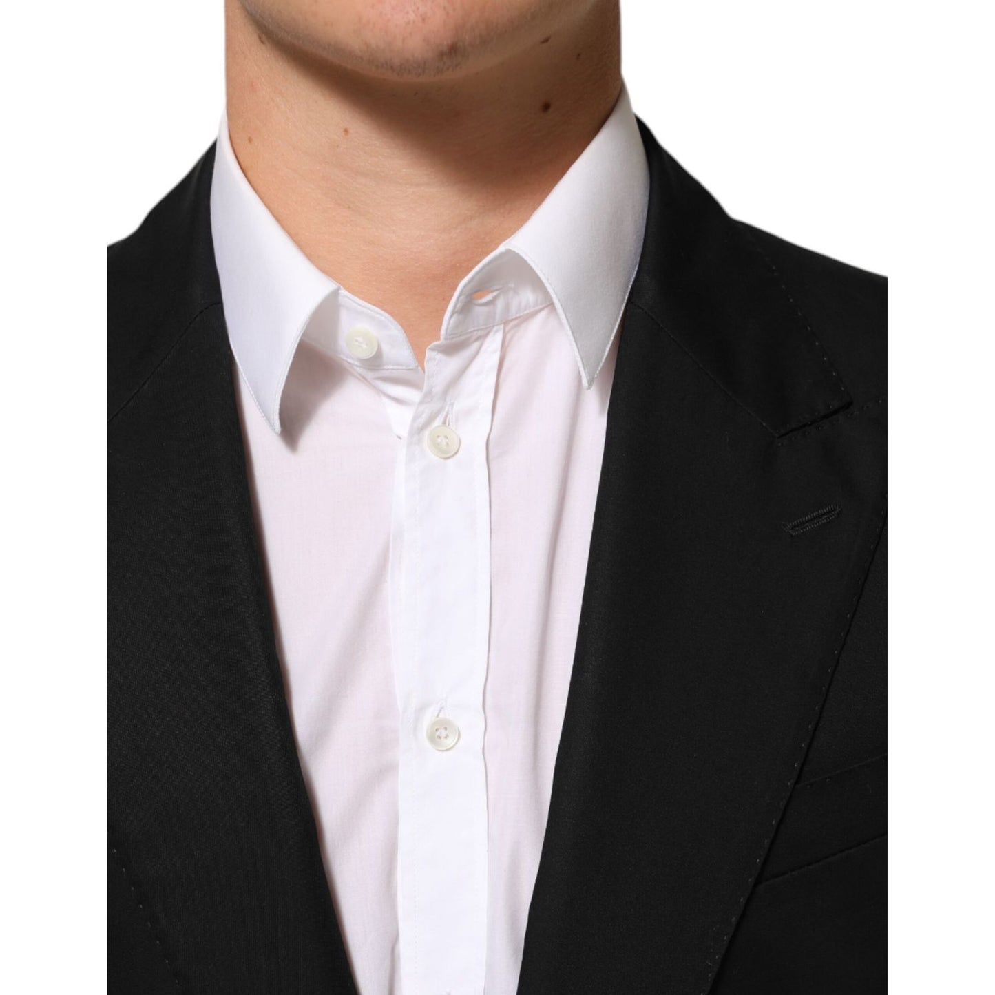 Dolce & Gabbana Black Wool 2 Buttons Suit Men Jacket Blazer