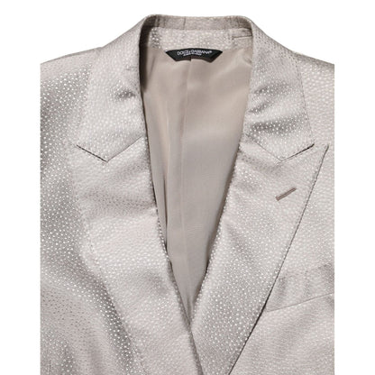 Dolce & Gabbana Beige MARTINI Double-Breasted Suit Blazer