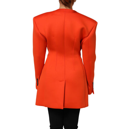 Dolce & Gabbana Red Buttoned Down Women Trench Coat Jacket