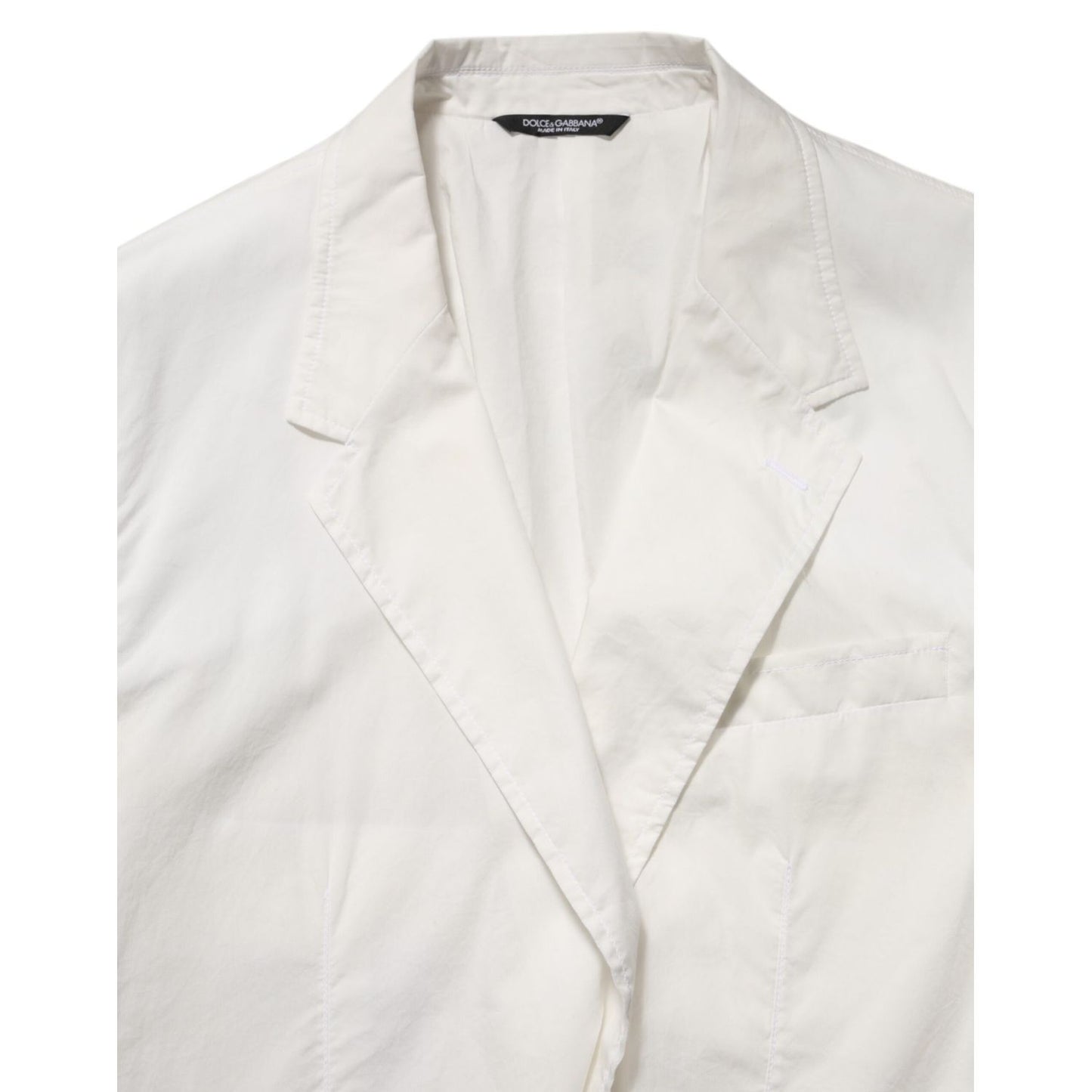 Dolce & Gabbana White Cotton 1 Button Men Suit Blazer