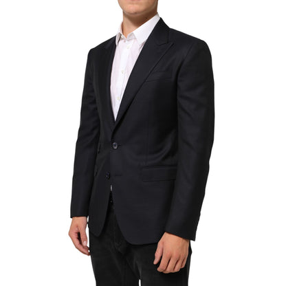 Dolce & Gabbana Dark Blue Wool NAPOLI 2 Button Men Suit Blazer