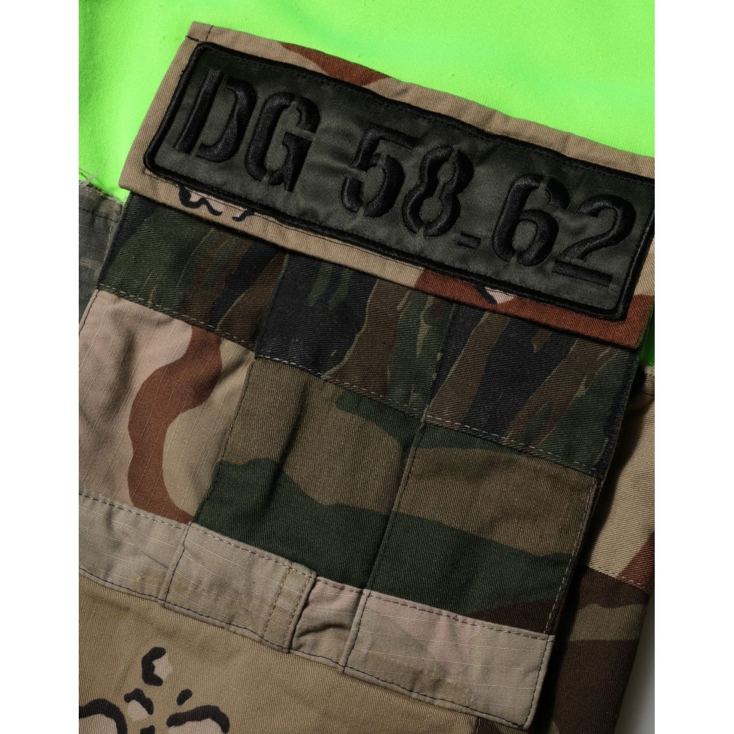 Dolce & Gabbana Green Patchwork Heart Men Sweatshirt Sweater