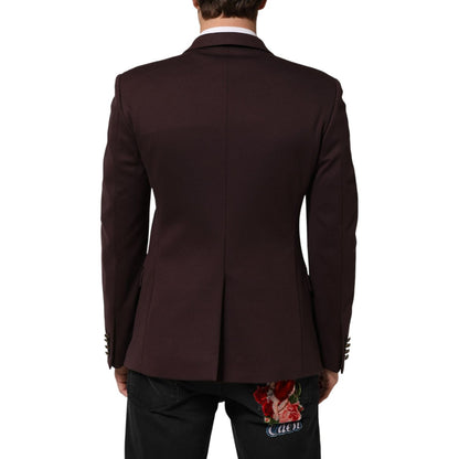 Dolce & Gabbana Maroon Cotton 2 Buttons Suit Jacket Blazer