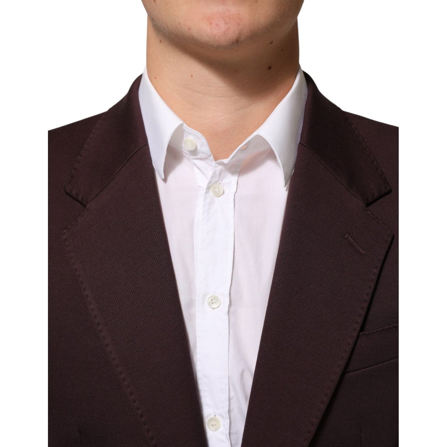 Dolce & Gabbana Maroon Cotton 2 Buttons Suit Jacket Blazer
