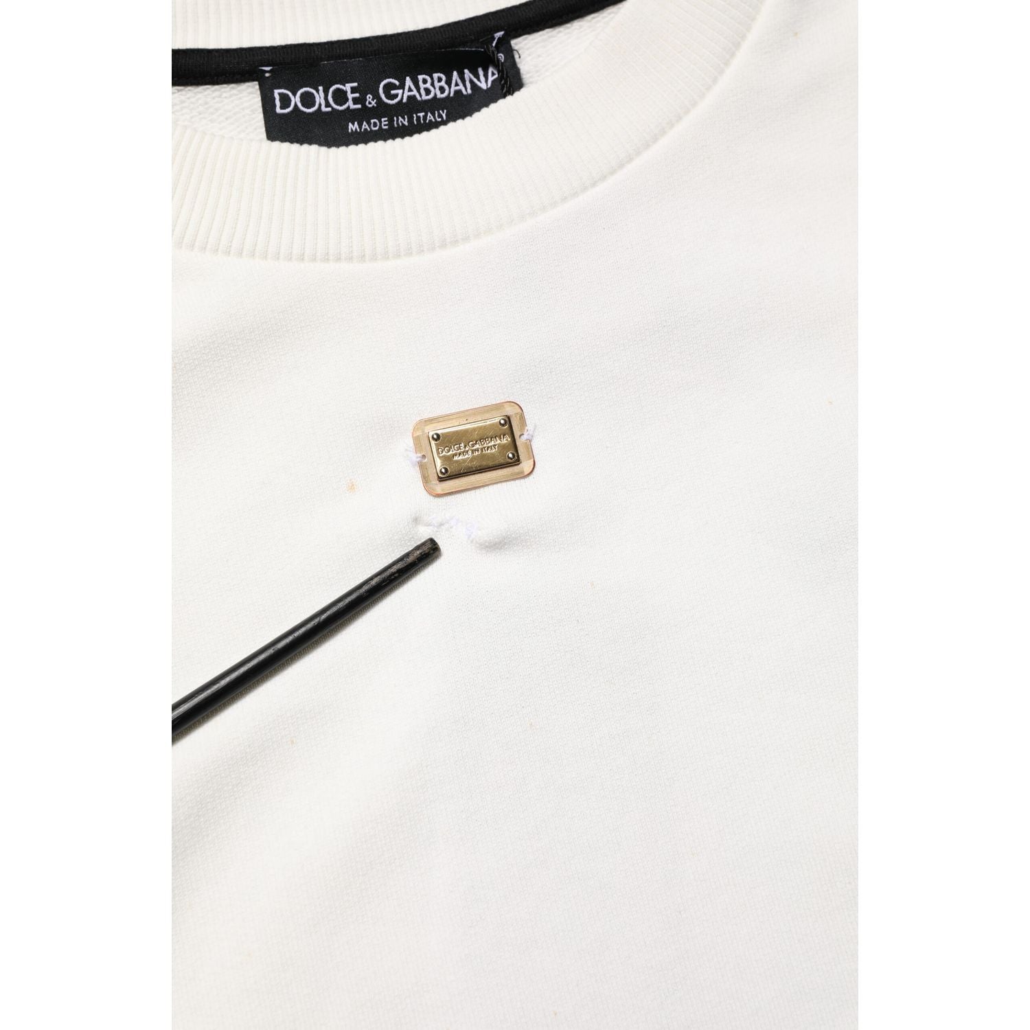 Dolce & Gabbana White DG Logo Crew Neck Sweatshirt Sweater
