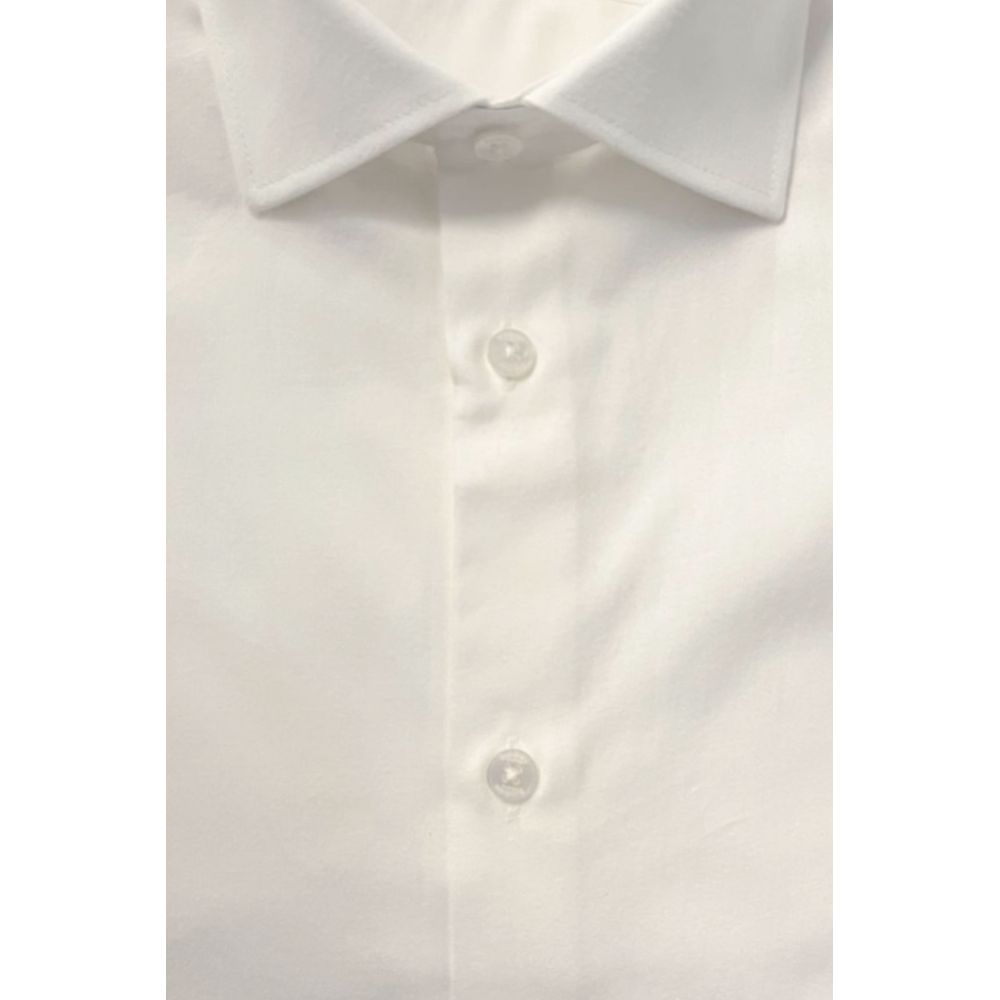Baldinini Trend White Cotton Men Shirt