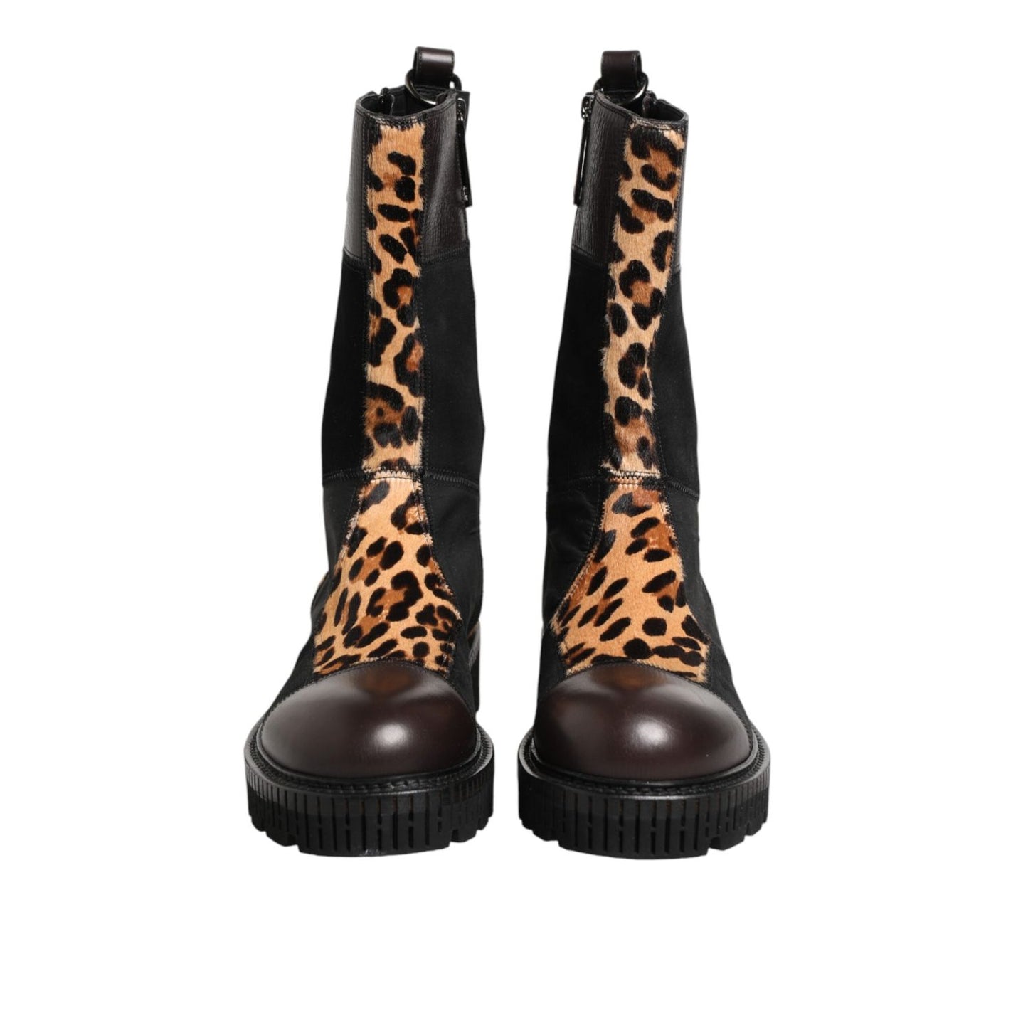 Dolce & Gabbana Multicolor Leopard Mid Calf Boots Shoes