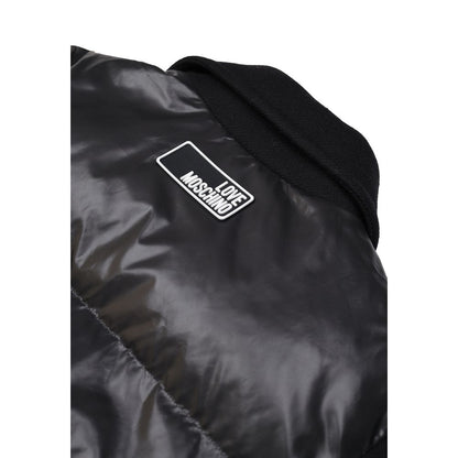 Love Moschino Black Polyester Full-Length Jacket