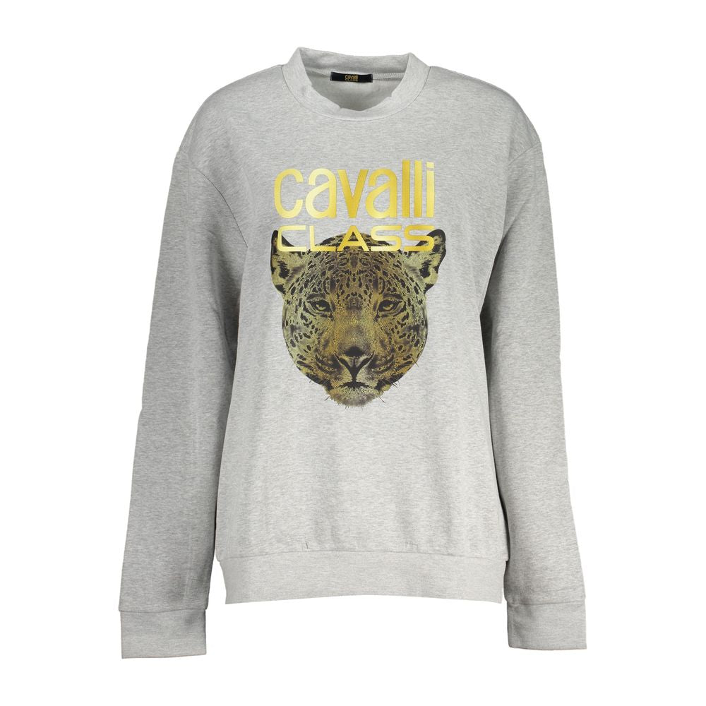 Cavalli Class Grigio Polyester Woman Sweatshirt 1728,67403481248,Cavalli Class,Clothing,Gray,L,M,New with tags,S,Sweaters - Clothing,Sweatshirts - Sweaters - Clothing,Women,XL,XS,XXL