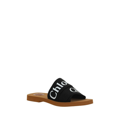 Chloé Black Rubber Flat Sandals