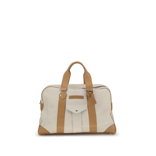 Brunello Cucinelli Beige Leather Street Travel Bag