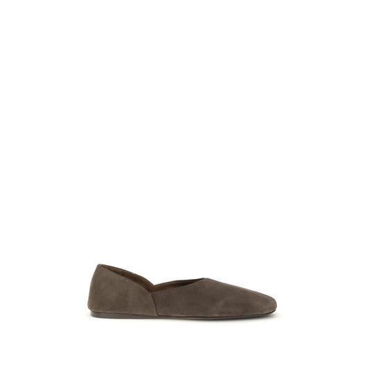 Khaite Brown Calf Leather Bos Taurus Ballet Flats 1728,72470364320,Ballet Flats - Flats - Shoes,Brown,EU38.5/US8.5,Flats - Shoes,Khaite,New with tags,Shoes,Women