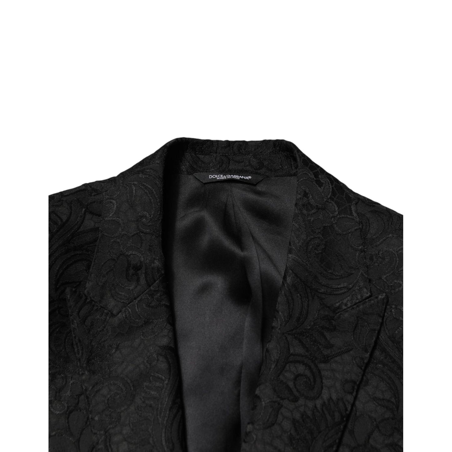 Dolce & Gabbana Black Brocade Single Breasted 2 Piece Suit
