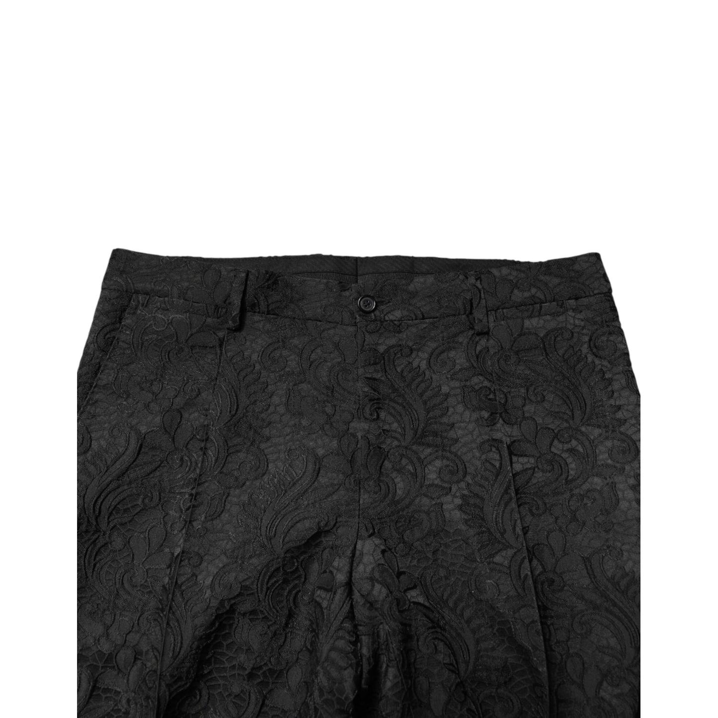 Dolce & Gabbana Black Brocade Single Breasted 2 Piece Suit