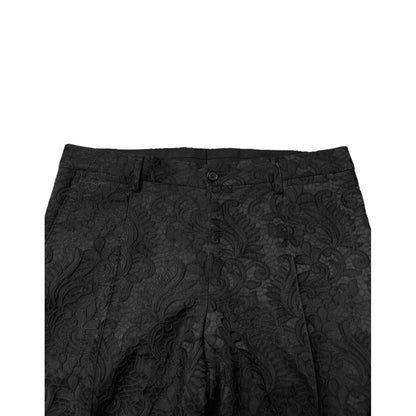 Dolce & Gabbana Black Brocade Single Breasted 2 Piece Suit