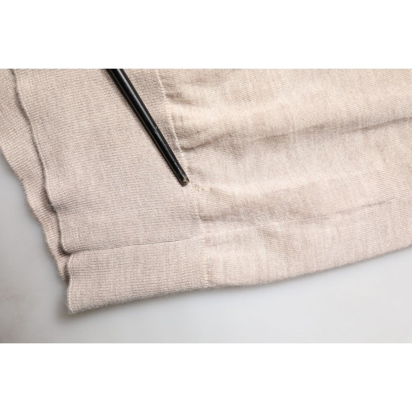 Dolce & Gabbana Beige Cashmere Collared PoloPullover Sweater