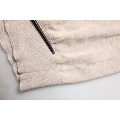 Dolce & Gabbana Beige Cashmere Collared PoloPullover Sweater