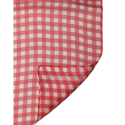 Dolce & Gabbana Red Checkered Plaid Neck Wrap Shawl Scarf