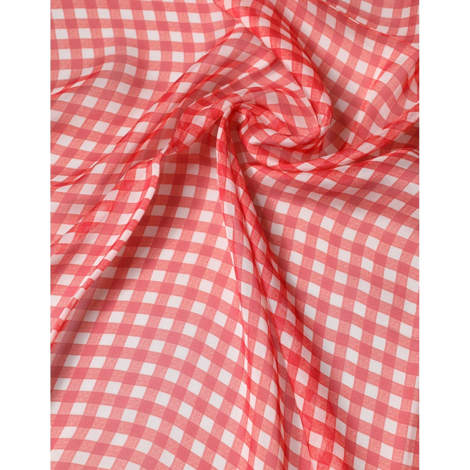 Dolce & Gabbana Red Checkered Plaid Neck Wrap Shawl  Scarf