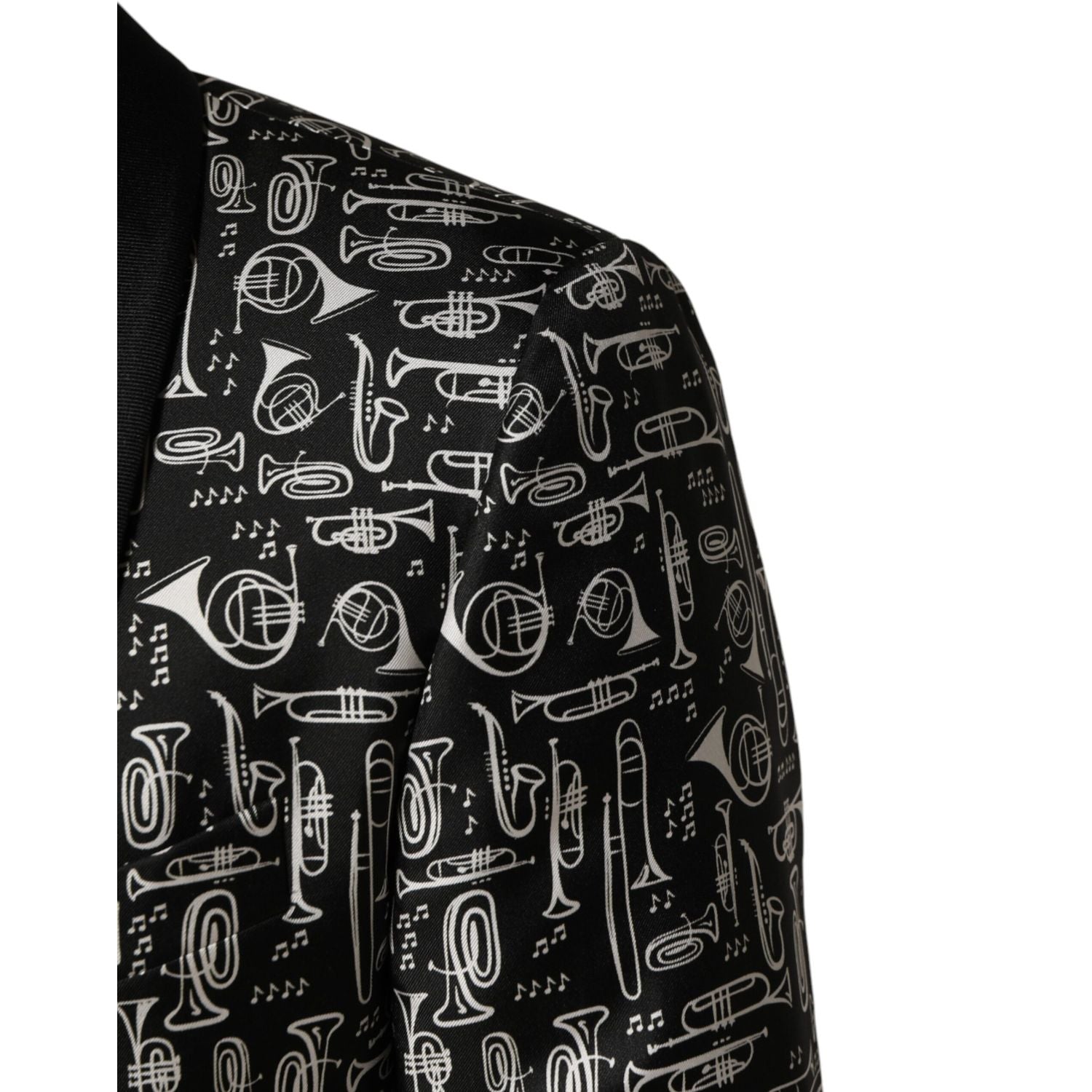 Dolce & Gabbana Black Jazz Club Silk Single Breasted Blazer